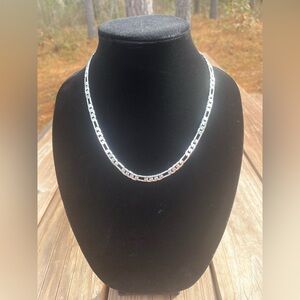 20" Figaro Sterling Silver Filled Neck Chain